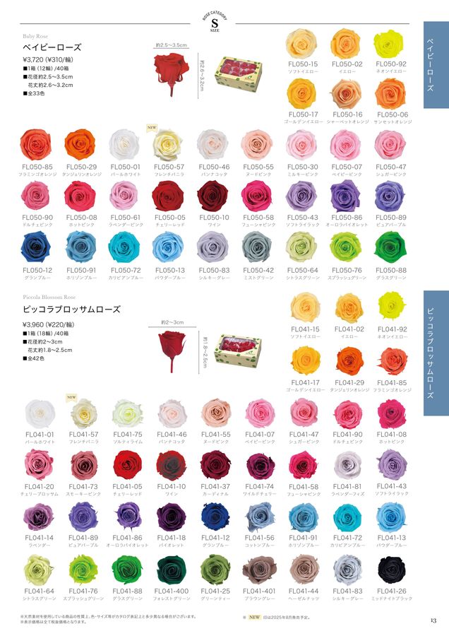 プリザーブドフラワーのFlorever：2025-2026年商品カタログ